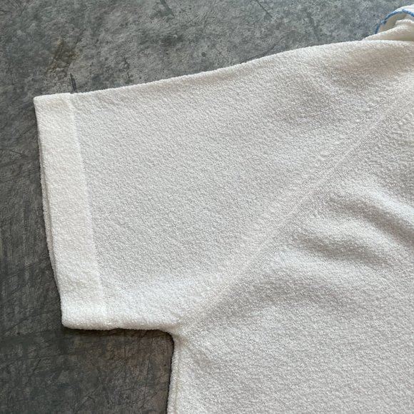 🎆🎇3fro$9 Women’s vintage blouse- white with blue trim- Size M - Picture 12 of 13